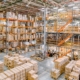Pallet racks in large warehouse