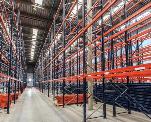 empty warehouse racks